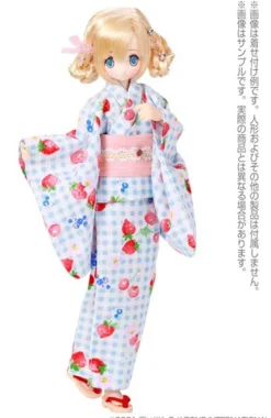 Azone 1/6 Pure Neemo Wear PNS Yukata set -Strawberry & Maiden- Sax Gingham Check (DOLL ACCESSORY) Discount