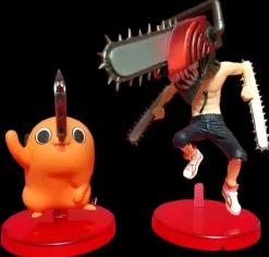 Hot Bandai Spirits Chainsaw Man - Pochita and Denji - Weekly Shonen Jump World Collectable Figure - World Collectable Figure