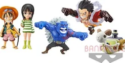 Online Banpresto One Piece - World Collectable Figure - Treasure Rally IV - Luffy - Nico Robin - Mini Merry (ver. 2) - Luffy Gear 4 - Bullet (haki) - Set of 5 Figures